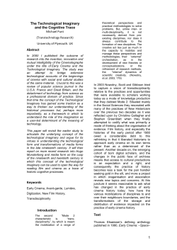 The Technological Imaginary and the Cognitive Trace Michael Punt