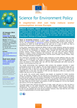 A vegetarian diet can help reduce water consumption across Europe