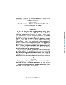 LIMITING FACTORS IN PHOTOSYNTHESIS
