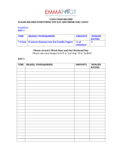 3 day food record please record everything you eat