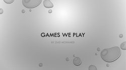 Games we play - British Council Schools Online