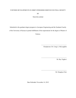 FURTHER DEVELOPMENTS IN ORBIT