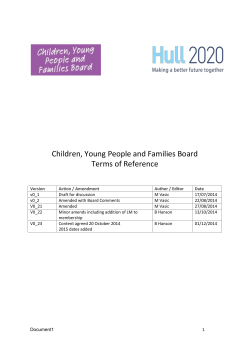 to the Children, Young People and Families