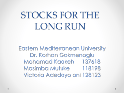 Stocks For the long run - Eastern Mediterranean University