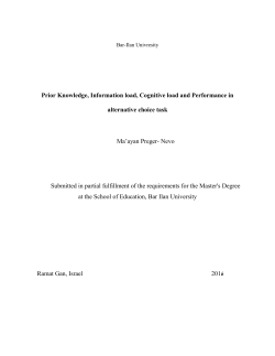 Prior Knowledge, Information load, Cognitive load and Performance