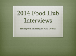 2014 Food Hub Interviews