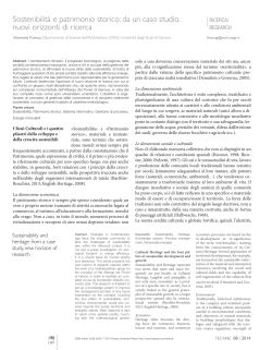 Sostenibilit&agrave; e patrimonio storico: da un caso studio, nuovi orizzonti