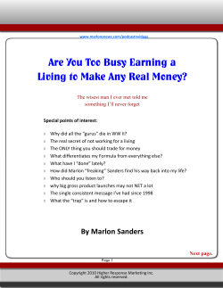 Are You Too Busy Earning a Living to Make Any Real Money?