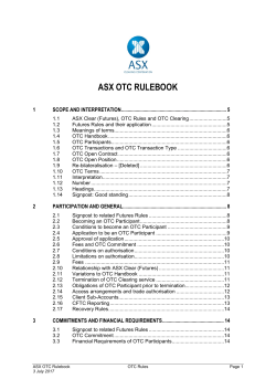 ASX Clear (Futures) OTC Rulebook