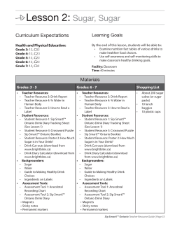 Lesson 2: Sugar, Sugar