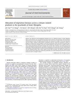 Allocation of vegetation biomass across a climate