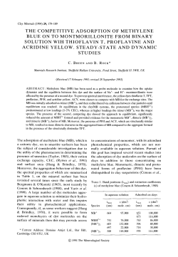 the competitive adsorption of methylene blue on to montmorillonite