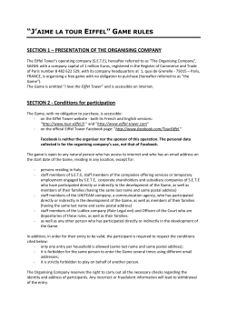 “J`AIME LA TOUR EIFFEL” GAME RULES SECTION 1