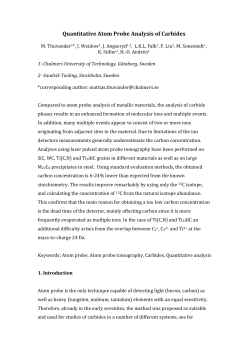 Quantitative atom probe analysis of carbides