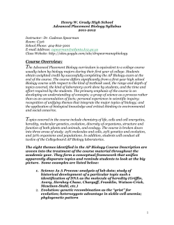 AP Biology Syllabus - Atlanta Public Schools