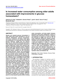 Is increased water consumption among older adults associated with