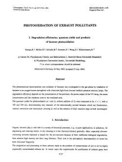 Photooxidation of exhaust pollutants. I. Degregation efficiencies