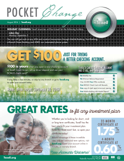 GET $100 - Texell Credit Union