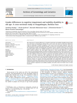 Gender differences in cognitive impairment and mobility