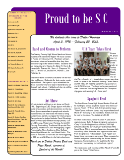 Band and Chorus to Perform U14 Team Takes First Art Show