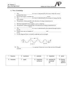 PROBLEM SET AP1 Waves and Sound