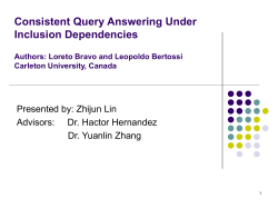 Paper Presentation: Consistent Query Answering Under Inclusion