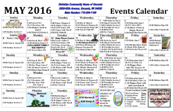 MAY 2016 Christian Community Home of Osceola 2650