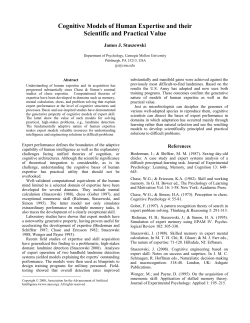 Cognitive Models of Human Expertise and their Scientific and