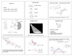 lecture 12 Light Sources Sunny day model