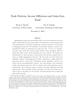 Trade Patterns, Income Differences and Gains from Trade&lowast;