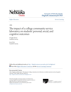 The impact of a college community service laboratory on students