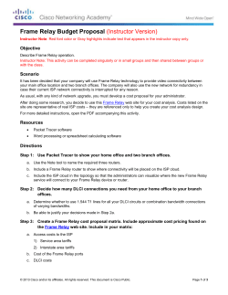 Frame Relay Budget Proposal