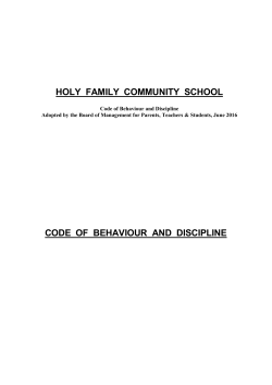 Code of Behaviour, Internet AUP and Personal E Devices July 2016