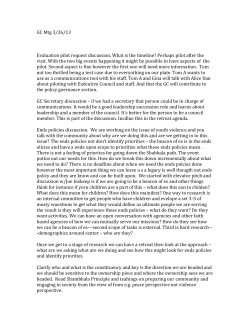 GC Mtg 3/26/13 Evaluation pilot request discussion. What is the