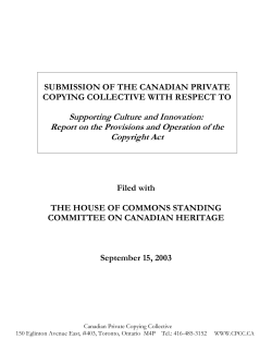 Section 92 Review - Canadian Private Copying Collective (CPCC)