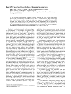 Quantifying pulsed l&aacute;ser induced damage to graphene