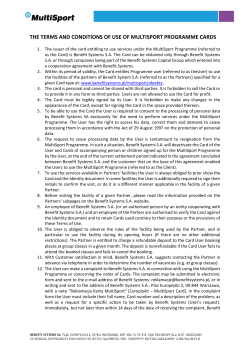the terms and conditions of use of multisport programme cards