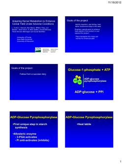 Glucose-1-phosphate + ATP ADP-glucose + PPi