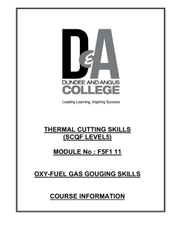 F5F1 11 OXY-FUEL GAS GOUGING SKILLS COURSE