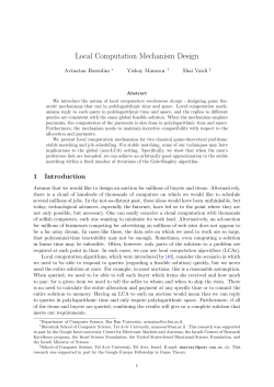 Local Computation Mechanism Design