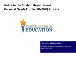 High School MCAS Guide to the Student Registration Process