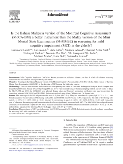 Is the Bahasa Malaysia version of the Montreal Cognitive Assessment