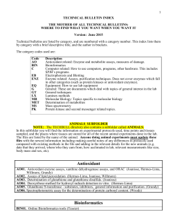 technical bulletin index