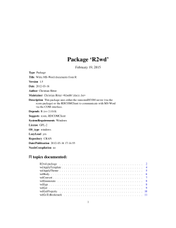 Package `R2wd`