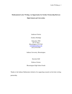 Mathematical Letter Writing - Indiana University Bloomington