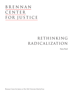rethinking radicalization - Brennan Center for Justice