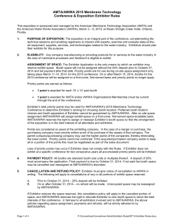 Membrane Conference Exhibitor Rules