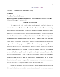 Globality: A fourth dimension of attribution theory Nazir Hawi Notre