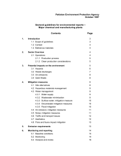 Major chemical and manufact - Pakistan Environmental Protection