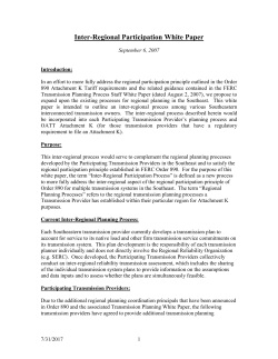 Inter-Regional Planning White Paper